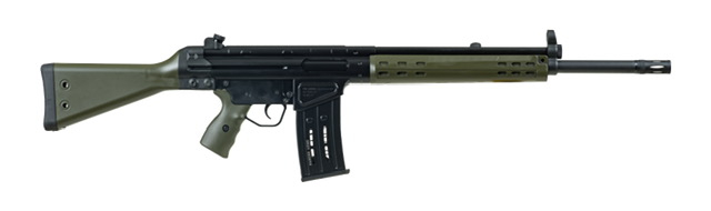 Panzer Arms G3 Twelve Tactical, Semi Automatic Shotgun, 12 Gauge, 18.5" Barrel, (2) 5rd Magazines, MP5 Style Charging Handle, Black w/ Green Furniture