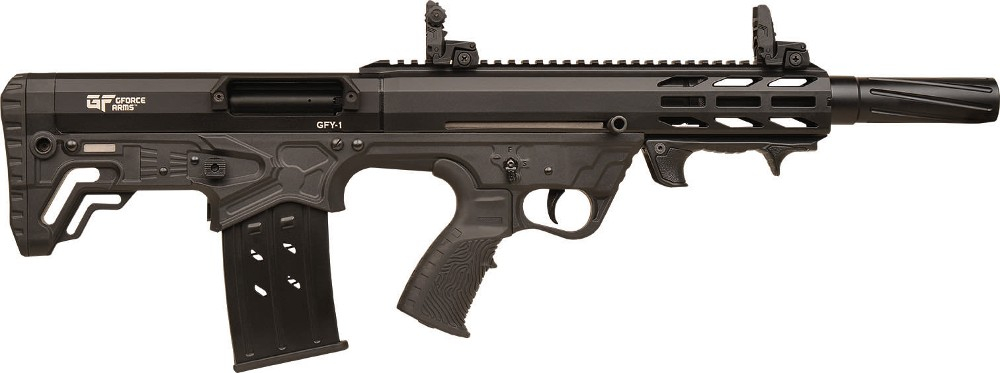 GForce Arms Semi-Automatic 12 Gauge Bullpup Shotgun, 18.5" Barrel, M-LOK Handguard, (1) 5 Round Magazines - Black - GFY1DBLK