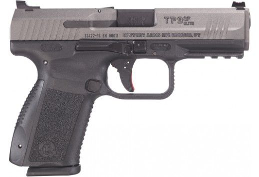 Canik TP9SF Elite FS 9mm 4.19" Barrel 15rd Semi-Auto Pistol, Tungsten / Black