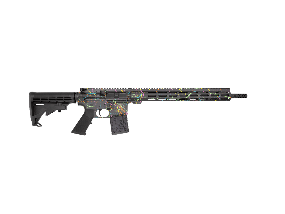 Great Lakes Firearms AR-15 Rifle, .223 Wylde 16" 4150 Black Nitride Barrel, 15.25" M-LOK Rail, 7075 T6 Receiver, Saved By The Splatter Black Cerakote Finish, GL15223 S-BLK