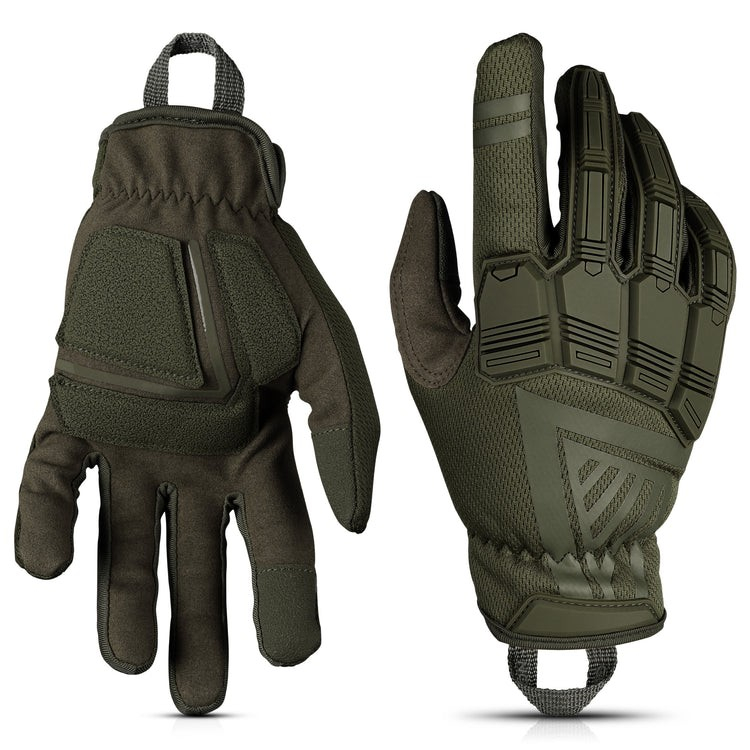 Glove Station Impulse Guard TPR Impact Resistant Tactical Gloves - Green - Large - GS-TKG126-LG-GRN