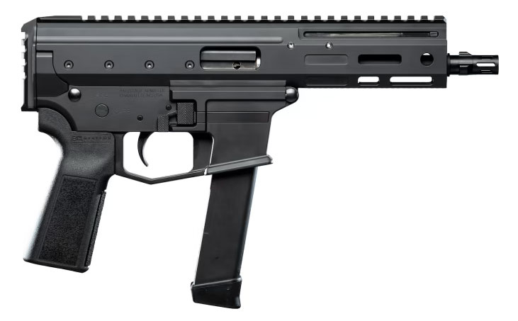 Angstadt AAMDP09P06 MDP-9 - 9mm Pistol, 6", Roller Delayed Blowback Action, Non-Reciprocating Ambidextrous Charging Handle, Accepts Glock Mags - Black