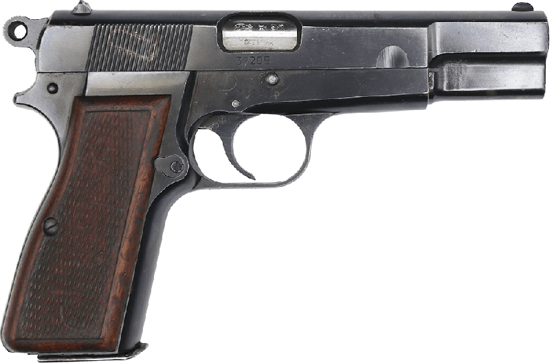 Browning Hi-Power 9mm Pistol, Belgian Mfg Police Surplus, Early Thumb Print Model, By F.N Herstal,1-13 Rd Mag, Various Conditions  - C & R Eligible