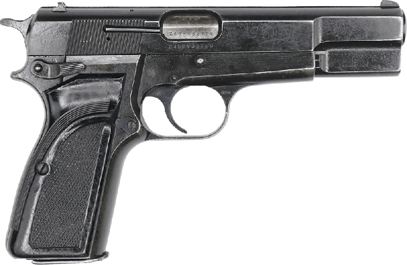 Browning Hi-Power 9mm Pistol, Original Belgian Made Police Surplus By F.N Herstal, Model MKII, 13 Rd Mag - NRA Surplus Good - Code HG5985