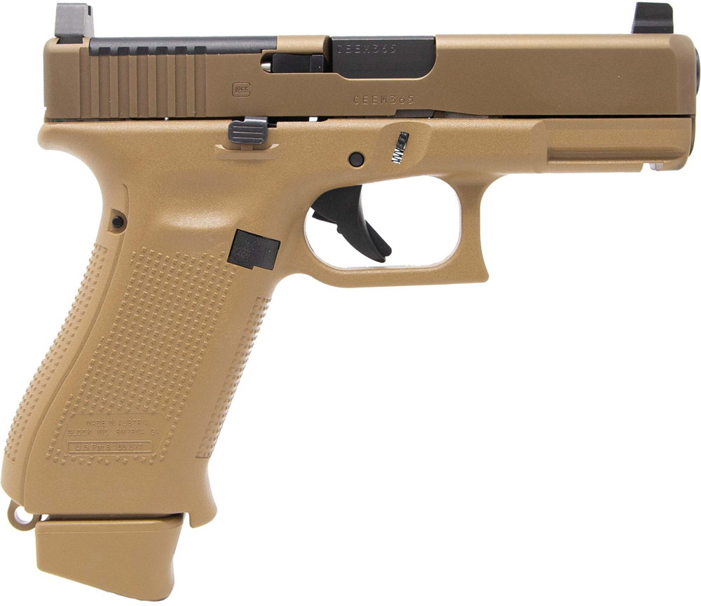 Glock 19X MOS, Semi Automatic 9MM Pistol, OPTIC READY, Ameriglo Co-Witness Sights, (2) 19rd magazines and (1) 17rd Magazine, COYOTE