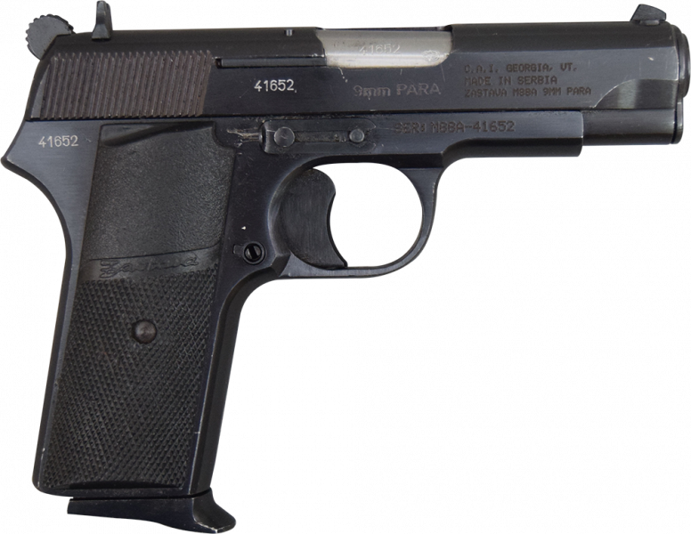 Zastava M88A 9mm TT Tokarev Type Semi-Auto Pistol, Surplus, Blued Finish, 8 Round, Various Grips. Good to Very Good Condition