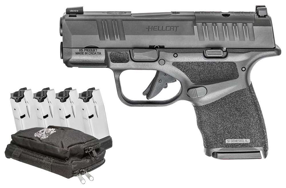 Springfield Hellcat Semi-Automatic Optic Ready 9x19mm Pistol, 3" Barrel, (1) 11 Round Magazine & (4) 13 Round Magazines, Range Bag - HC9319BOSPGU22