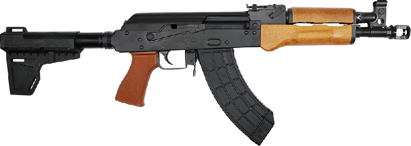 Century Arms Enhanced VSKA Semi-Automatic AK-47 Pistol 10.5" Barrel 7.62x39 30rd - W/ Shockwave Brace - Wood Furniture - HG6573-N