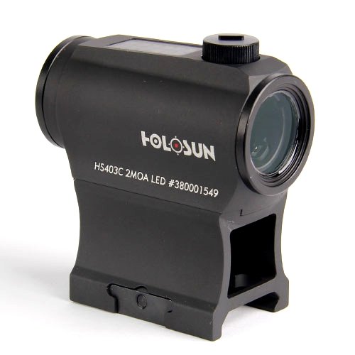 Holosun Red Dot 2 MOA Solar Power Optics With Hi/Lo Mount - HOLO-HS403C