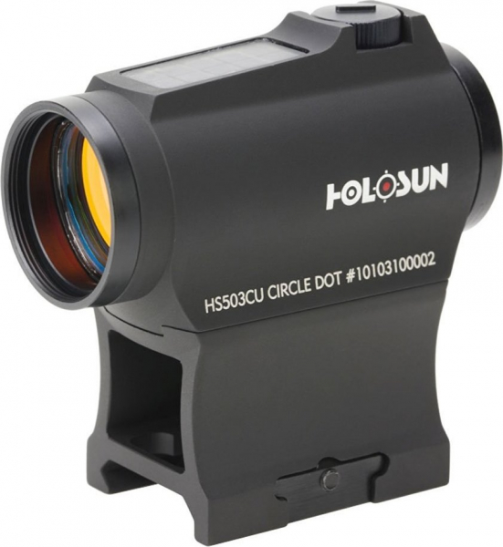 Holosun Paralow Circle Red Dot Dual Ret Solar w/ HI/LO Mount Black Housing HS503CU