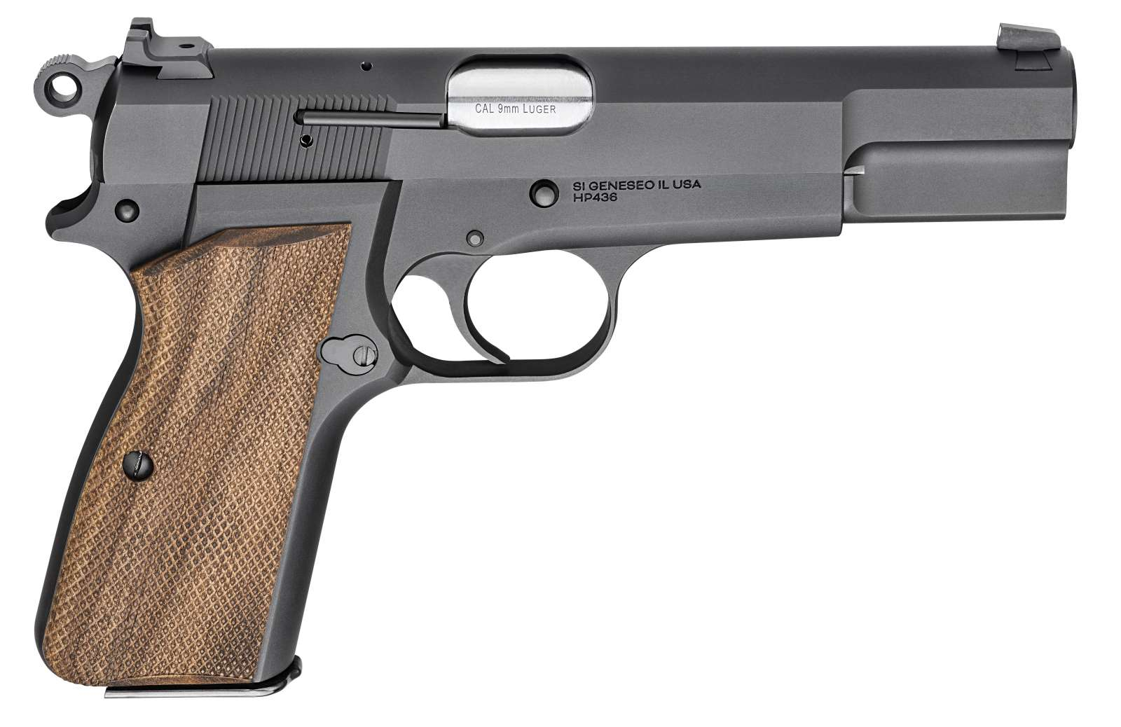 Springfield SA-35 HP9201 9MM, Semi-Automatic, Hammer Fired Pistol, 4.7" barrel, 15+1 Capacity, Blued, Manual Safety, Walnut Grip