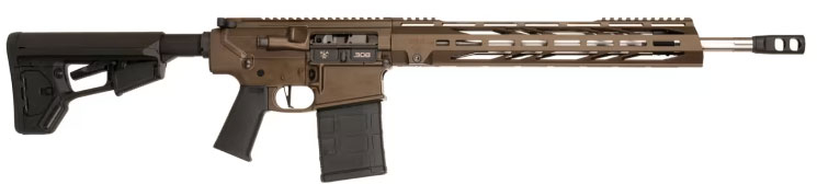 Red Arrow Weapons RAW10MB Semi-Automatic .308 AR-10 Style Rifle, Midnight Bronze, 18" SS Fluted Barrel, Magpul Furniture, 2.5 Lb Trigger DB 10 Brake