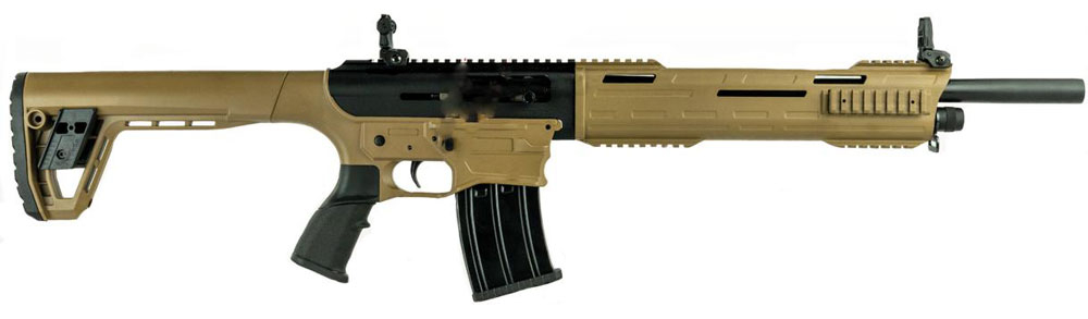 Tokarev - TAR 12 - Semi-Auto Shotgun - 18.5" Barrel - 12 Gauge - 5 Round Magazine - Folding Sights - FDE - SDS - TAR12W