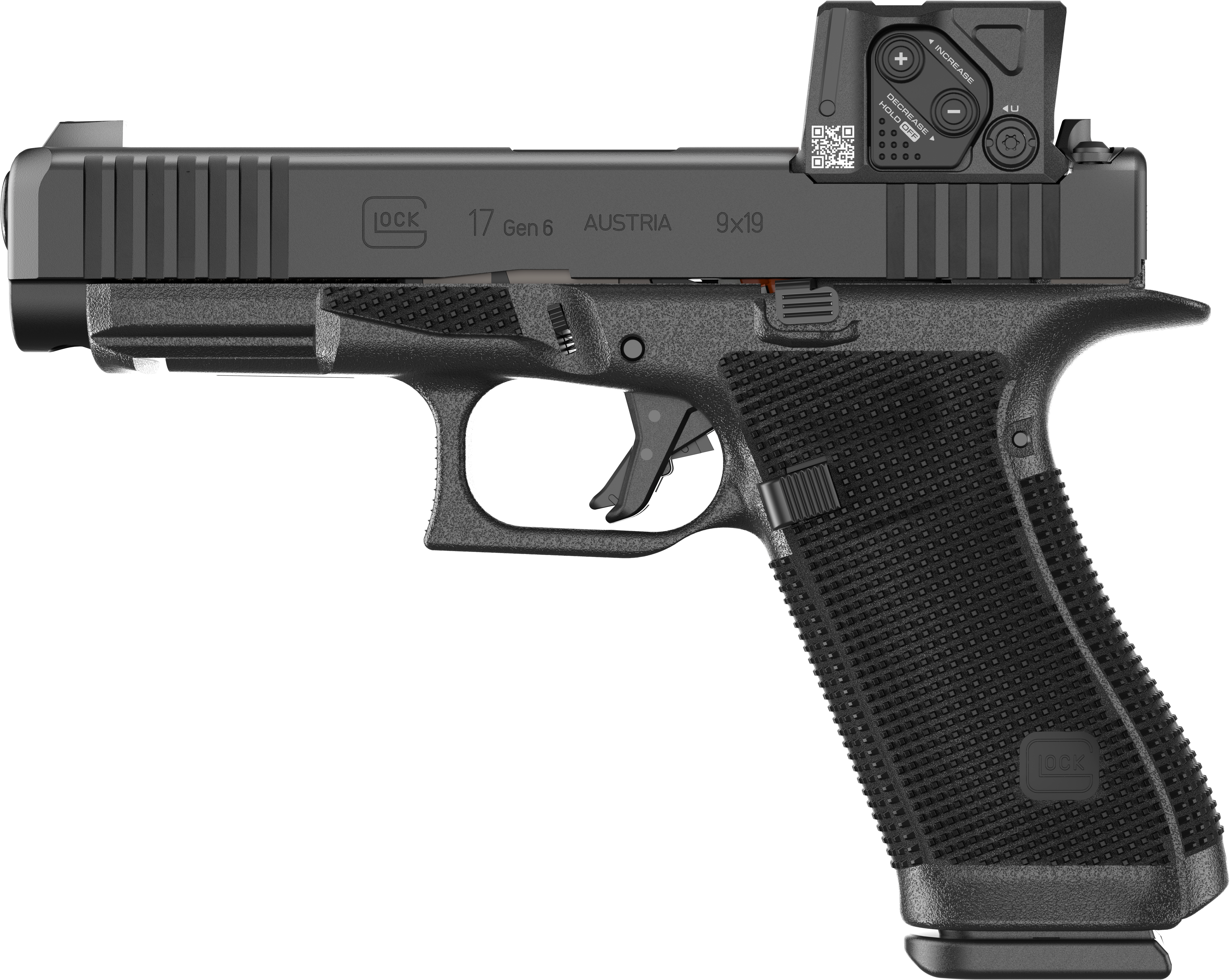 Glock 17 GEN 6 COA, Semi-Automatic Pistol, 4.49" Barrel, 9mm, (3) 17 Round Magazines, RTF6 Grip Texture, Ambidextrous Slide Release, Aimpoint COA - P61750B03DC8A3