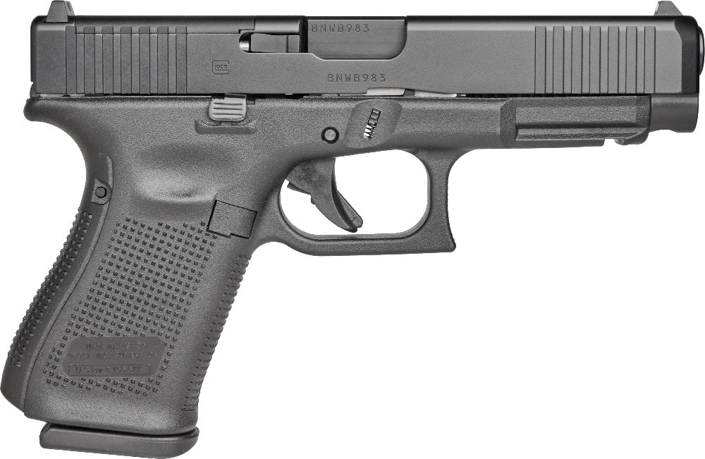 Glock 49 MOS Gen 5, Semi-Automatic Pistol, 9mm, Standard Factory Sights, Front Serrations, Flared Magwell, 4.49" Barrel, 15+1 Capacity - PA495S203MOS