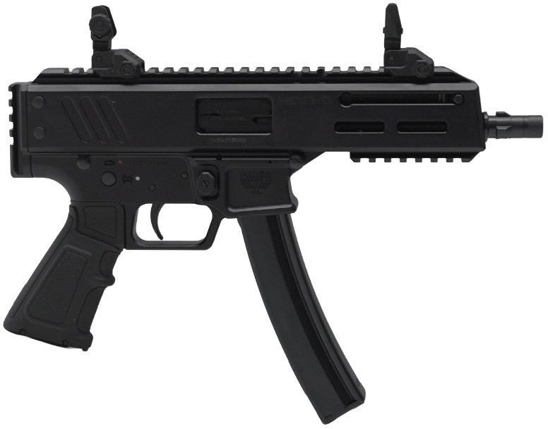 Panzer Arms HAN9, Semi Automatic 9mm Pistol, 6.5" Barrel, (2) 30rd MP5 Magazines, MLok Handguard, Flip Up Sights, 1913 Rear Attachment -  PAHAN9PCCB