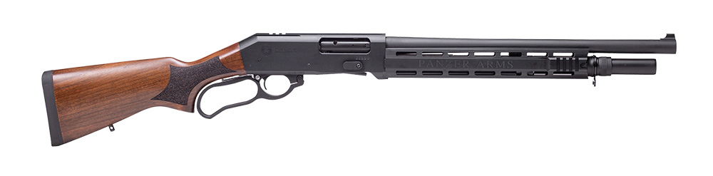 Panzer Arms EG-220 Lever Action Tactical 12 Gauge Shotgun w/ Walnut Stock/Birdshead Grip and Tactical Metal Handguard, 6+1 w/ incl. Ext - PAEG220LATS