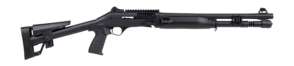 Panzer Arms M4 SPEED Tactical Semi-Auto Shotgun 18.5" Ported Barrel 12GA 3" 5 Round -Piston Driven -Fixed Skeleton Stock -Match Saver -Black -PAM4CSBPFSS
