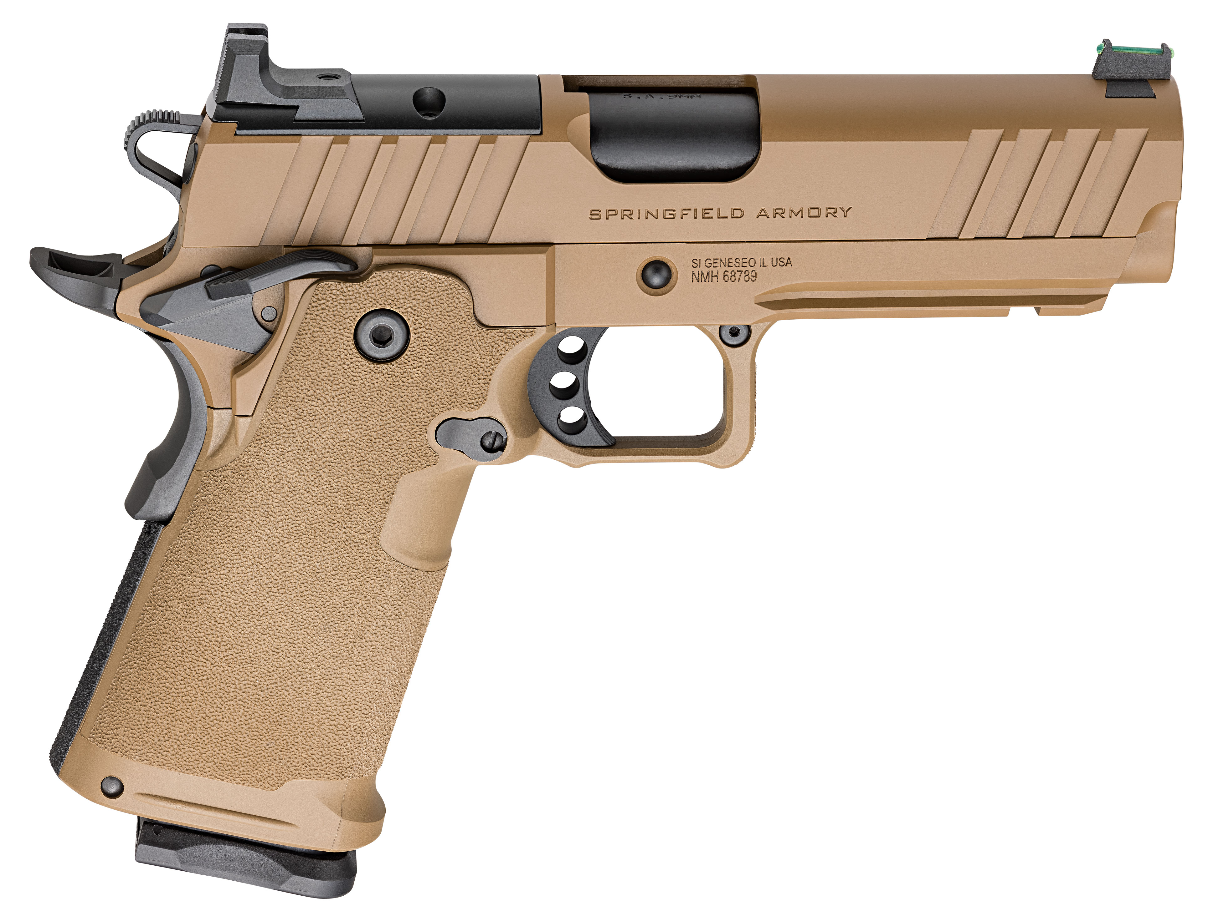 Springfield PH9117AOSCB Prodigy 1911 9mm Pistol, Optic Ready, 4.25 Match SS Barrel, 1-17 + 1- 20 Rd Mag, Ambi Safety, Grip Safety, Coyote Brown