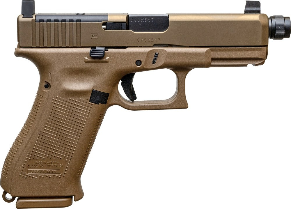 Glock 19X MOS Semi-Automatic 9x19mm Pistol, 4.52" Threaded Barrel, (1) 17 Round & (2) 19 Round Magazines - Coyote Finish - PX1950S03MOSTB