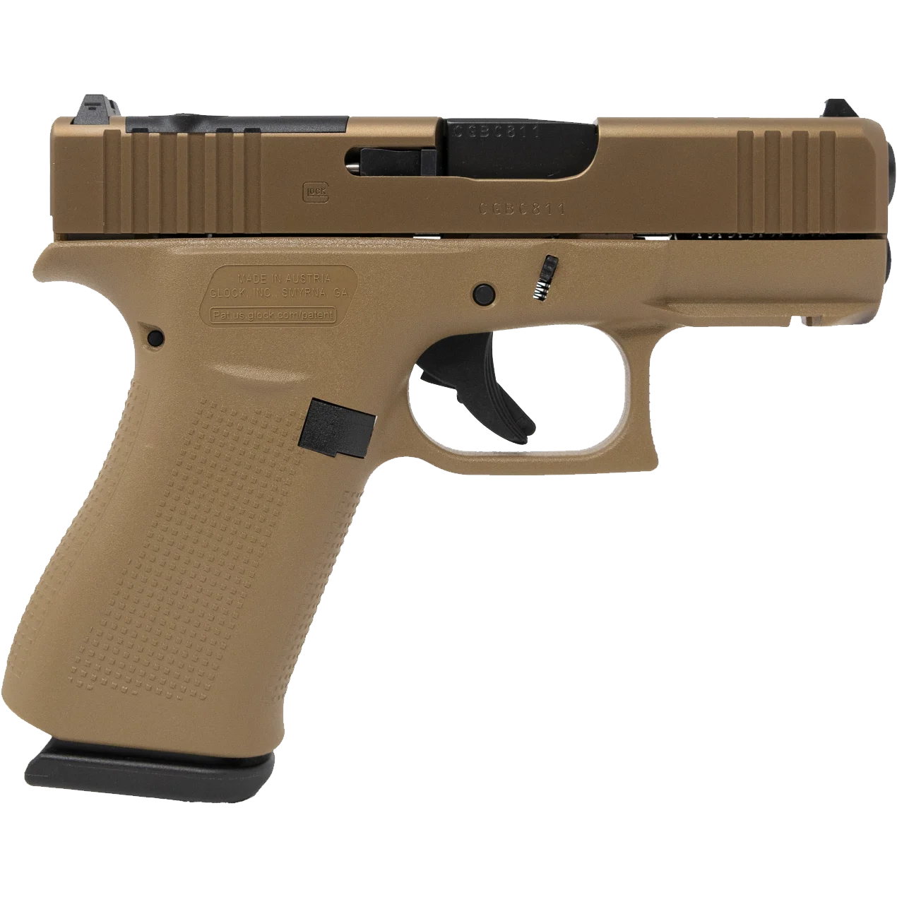 Glock 43X MOS, 9mm, Slimline Semi-Automatic Pistol, (2) 10rd Magazines, Front Serrations, w/ Glock Mounting Rail, MOS Optics Cut, FDE - PX435Z201FRMOSK