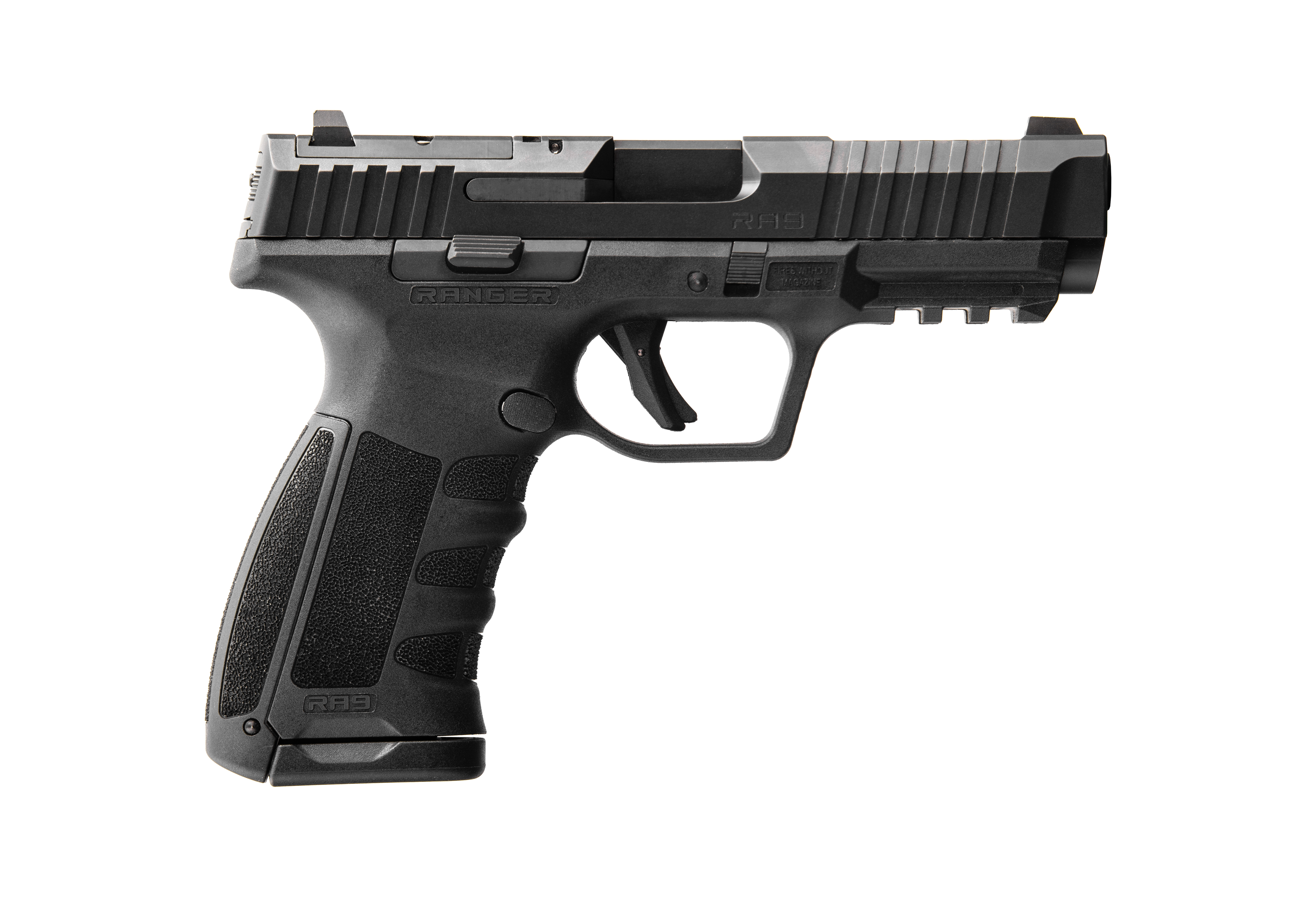 Ranger Arms RA9 Defence02, Semi-Automatic 9mm Pistol, Striker Fired, 4.17" Barrel, CZ75 Magazine Compatible, Optic Ready, 17rd Magazine, Black