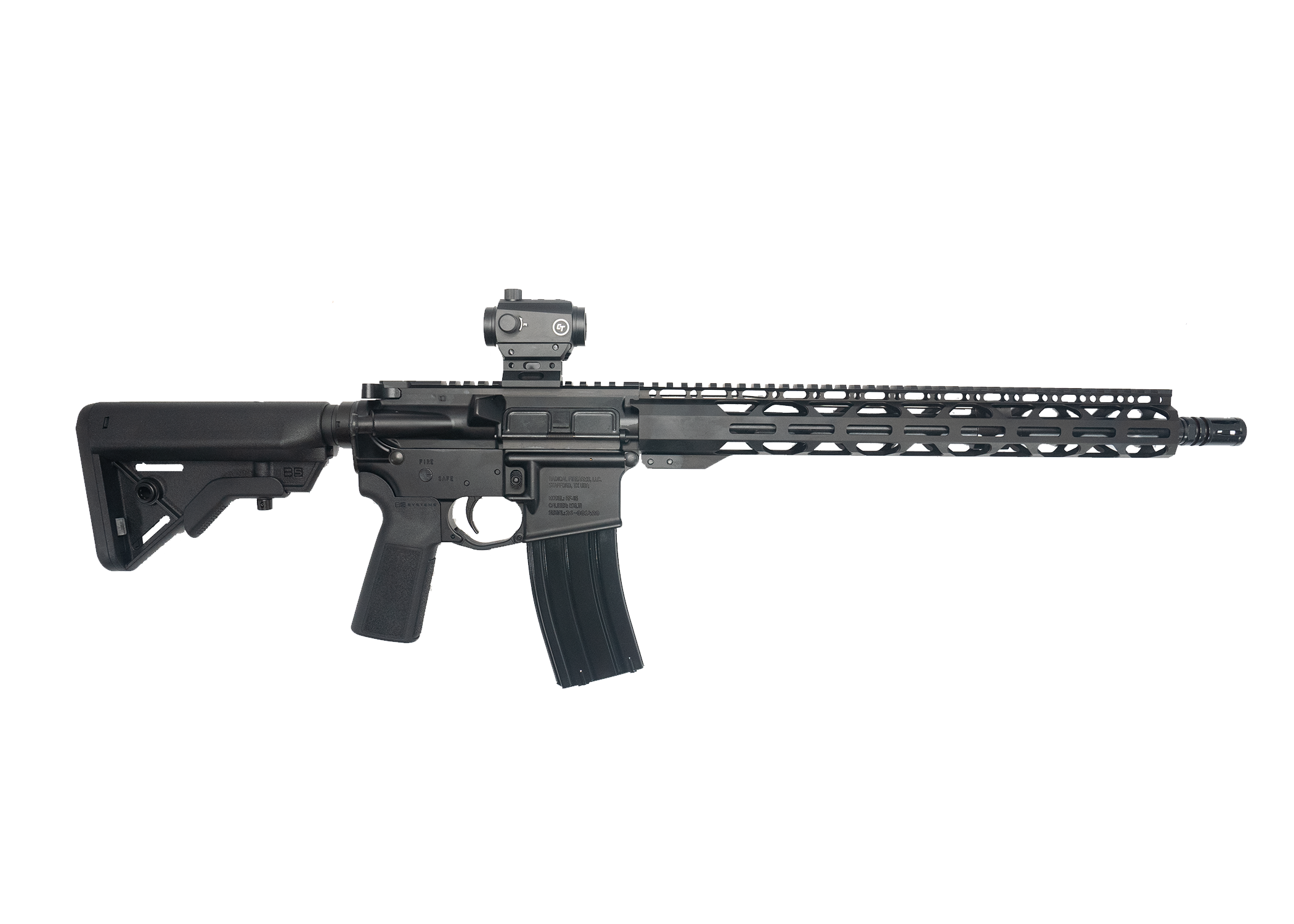 Radical Firearms, AR-15 Rifle 5.56 Nato, 16" Socom Profile Barrel, RPR Free Float Rail, 30 Rd Mag, B5 Bravo Stock, Shooters Pkg W/ Crimson Trace Optic