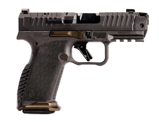 Canik Mete MC9 Prime RADIAN, 3.8" RADIAN RAMJET Barrel w/ RADIAN AFTERBURNER Compensator, Optic Ready, (2)17 Rd Magazines, Holster, Night Fision Night Sights, Grey w/ Bronze Accents