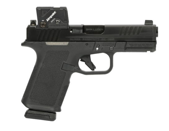 Ruger RXM COA, 9mm, Semi-Automatic Pistol, 4" Barrel, Magpul Black Frame, 2-15rd Magpul Magazines, Co-Witness Blacked Out Sights, Aimpoint COA - 19462