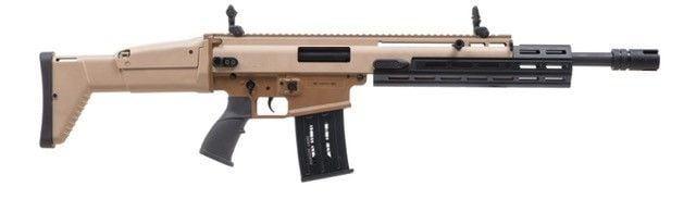 Panzer Arms SCRXII PRO Semi-Automatic 12 Gauge Shotgun, 18.5" Barrel, 5+1 Capacity, Flip-Up Sights, QD Sockets - FDE w/MLOK Rail - PASCRXIIPROFDE