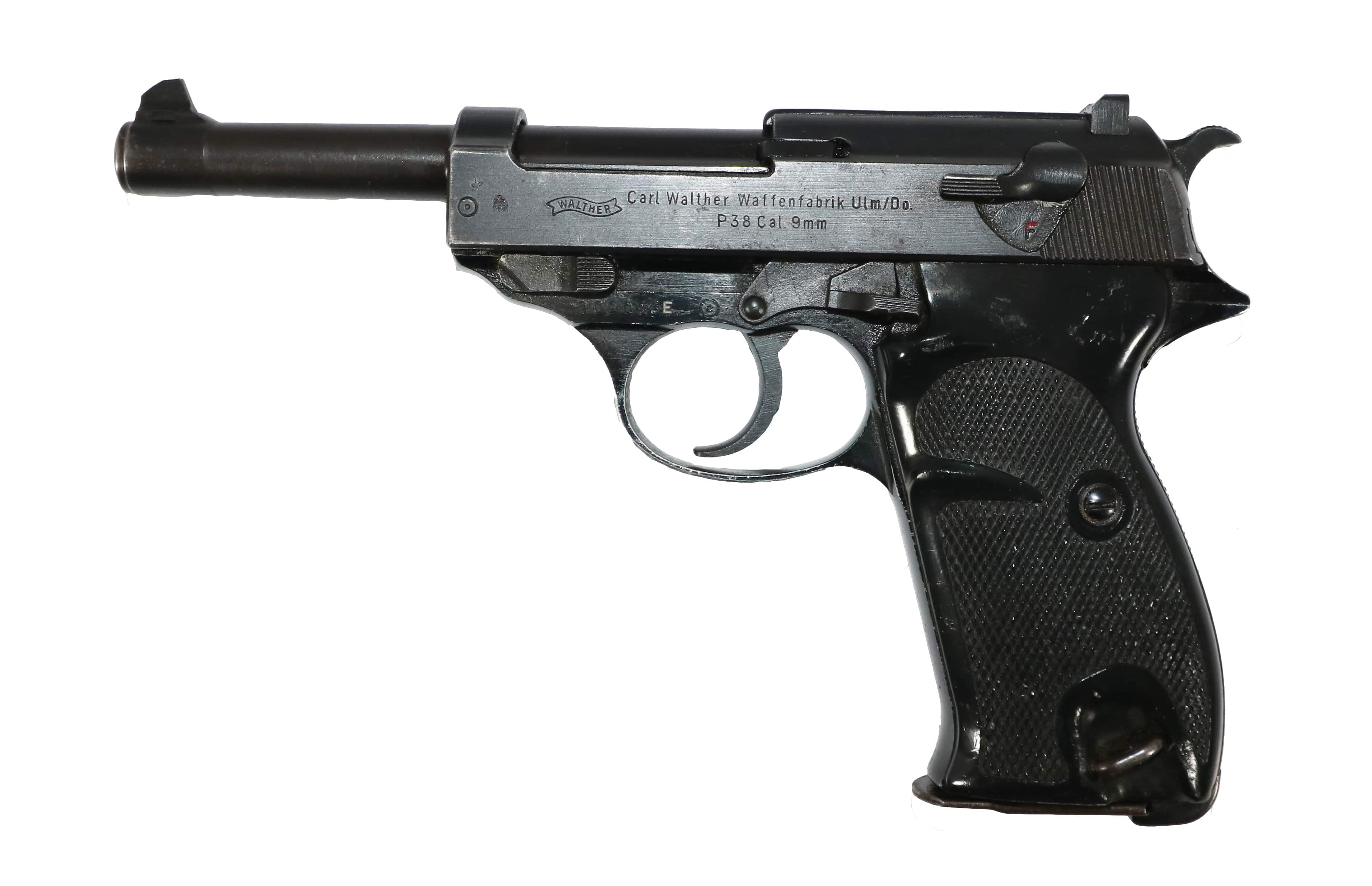 Walther P38 Pistol, Post War Aluminum Frame 4.9" Barrel, 9mm, Military Surplus, Good / VG Condition, 8 Round Mag, C&R Eligible - MFG # HG7653A-G