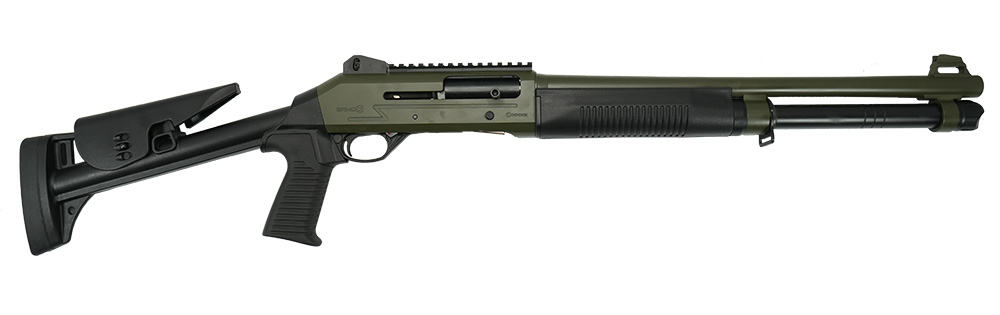 Ermox X-Defense-KH Semi Auto M4 Type Tactical Shotgun, 12 Ga, Gas Piston Operated, 5+1, 18.5" Barrel, Fiber Optic Front Sight, Chokes , ODG Cerakote,