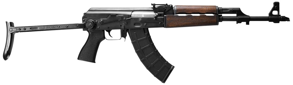 Zastava Arms M70 ZPAP Underfolder Semi-Auto 7.62x39mm AK-47 Rifle, 16.3" Barrel, 1.5mm Receiver, Bulged Trunnion, 30+1, Battle-Worn Walnut Handguard - ZR7762UF